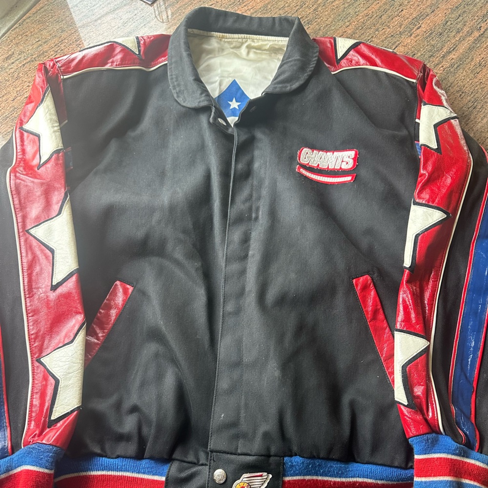 Vintage leather jacket NFL jeff hamilton